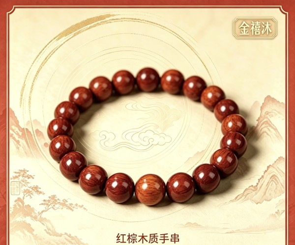 缅花梨木质手串15MM